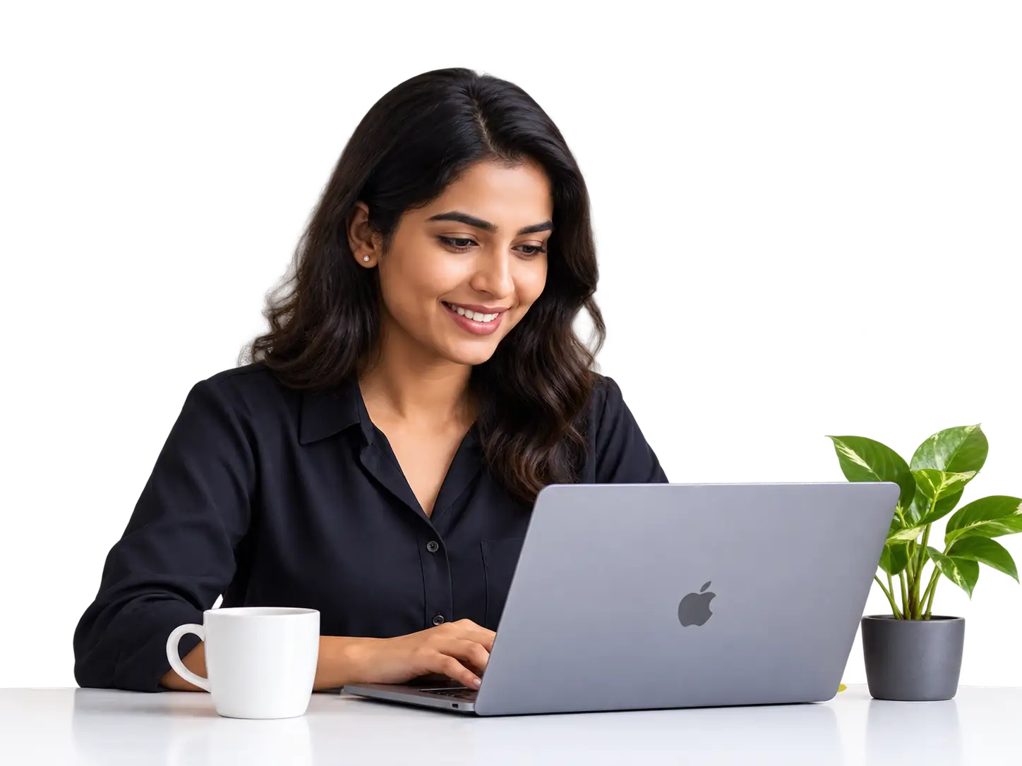 Woman working on performance marketing campaigns with a laptop